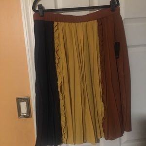 Eloquii pleated color block skirt